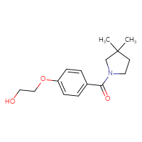 Chemical structure of 2-[4-(3,3-dimethylpyrrolidine-1-carbonyl)phenoxy]ethan-1-ol - CSSB01641384362