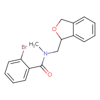 Chemical structure of 2-bromo-N-[(1,3-dihydro-2-benzofuran-1-yl)methyl]-N-methylbenzamide - CSSB02485605241