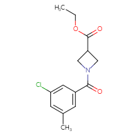 Chemical structure of ethyl 1-(3-chloro-5-methylbenzoyl)azetidine-3-carboxylate - CSSB01622247924
