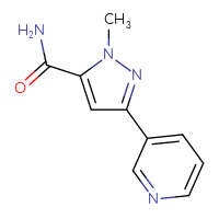 Chemical structure of 1-methyl-3-(pyridin-3-yl)-1H-pyrazole-5-carboxamide - CSSB00053505462