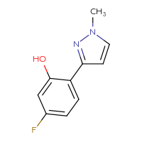 Chemical structure of 5-fluoro-2-(1-methyl-1H-pyrazol-3-yl)phenol - CSSB00013954742