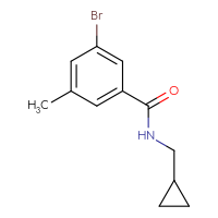 Chemical structure of 3-bromo-N-(cyclopropylmethyl)-5-methylbenzamide - CSSB00013420015