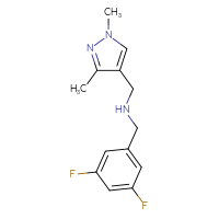 Chemical structure of [(3,5-difluorophenyl)methyl][(1,3-dimethyl-1H-pyrazol-4-yl)methyl]amine - CSSB00008317395