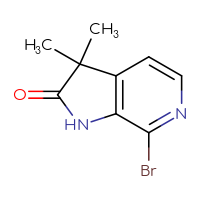 Chemical structure of 7-bromo-3,3-dimethyl-1H,2H,3H-pyrrolo[2,3-c]pyridin-2-one - CSSB00134615415