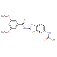 Chemical structure of N-(6-acetamido-1,3-benzothiazol-2-yl)-3,5-dimethoxybenzamide - CSSB00026726533