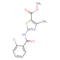 Chemical structure of methyl 2-(2-chlorobenzamido)-4-methyl-1,3-thiazole-5-carboxylate - CSSB00026735149