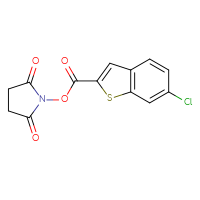Chemical structure of 2,5-dioxopyrrolidin-1-yl 6-chloro-1-benzothiophene-2-carboxylate - CSSB20270230719