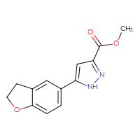 Chemical structure of methyl 5-(2,3-dihydro-1-benzofuran-5-yl)-1H-pyrazole-3-carboxylate - CSSB00133465665