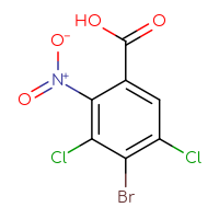Chemical structure of 4-bromo-3,5-dichloro-2-nitrobenzoic acid - CSSB03633700084