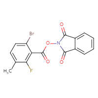Chemical structure of 1,3-dioxo-2,3-dihydro-1H-isoindol-2-yl 6-bromo-2-fluoro-3-methylbenzoate - CSSB06258929143