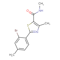 Chemical structure of 2-(2-bromo-4-methylphenyl)-N,4-dimethyl-1,3-thiazole-5-carboxamide - CSSB02008021201
