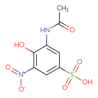 Chemical structure of 3-acetamido-4-hydroxy-5-nitrobenzene-1-sulfonic acid - CSSB00160251761