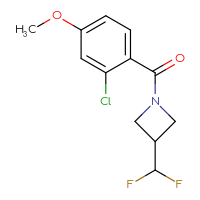 Chemical structure of 1-(2-chloro-4-methoxybenzoyl)-3-(difluoromethyl)azetidine - CSSB00093146189