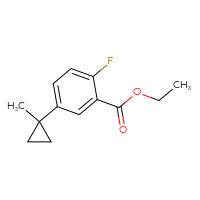 Chemical structure of ethyl 2-fluoro-5-(1-methylcyclopropyl)benzoate - CSSB03559198454