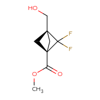 Chemical structure of methyl (1s,3s)-2,2-difluoro-3-(hydroxymethyl)bicyclo[1.1.1]pentane-1-carboxylate - CSSB06744501183