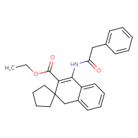 Chemical structure of ethyl 4'-(2-phenylacetamido)-1'H-spiro[cyclopentane-1,2'-naphthalene]-3'-carboxylate - CSSB00121709311
