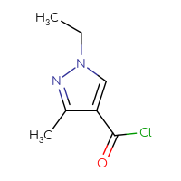 Chemical structure of 1-ethyl-3-methyl-1H-pyrazole-4-carbonyl chloride - CSSB00000080368