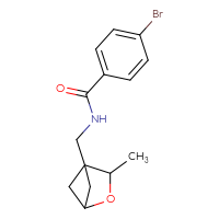 Chemical structure of 4-bromo-N-({3-methyl-2-oxabicyclo[2.1.1]hexan-4-yl}methyl)benzamide - CSSB14859994399