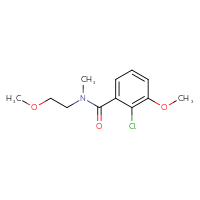 Chemical structure of 2-chloro-3-methoxy-N-(2-methoxyethyl)-N-methylbenzamide - CSSB06379384833