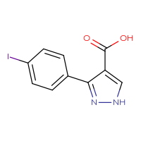 Chemical structure of 3-(4-iodophenyl)-1H-pyrazole-4-carboxylic acid - CSSB00012352191