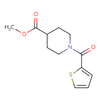 Chemical structure of methyl 1-(thiophene-2-carbonyl)piperidine-4-carboxylate - CSSB00000253439