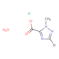 Chemical structure of potassium 3-bromo-1-methyl-1H-1,2,4-triazole-5-carboxylate hydrate - CSSB09881013948