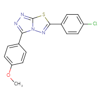 Chemical structure of 6-(4-chlorophenyl)-3-(4-methoxyphenyl)-[1,2,4]triazolo[3,4-b][1,3,4]thiadiazole - CSSB00025806105