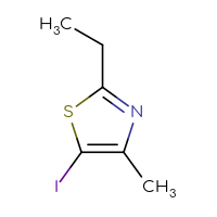 Chemical structure of 2-ethyl-5-iodo-4-methyl-1,3-thiazole - CSSB06656985983