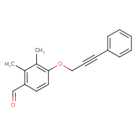 Chemical structure of 2,3-dimethyl-4-[(3-phenylprop-2-yn-1-yl)oxy]benzaldehyde - CSSB21331801825