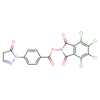 Chemical structure of 4,5,6,7-tetrachloro-1,3-dioxo-2,3-dihydro-1H-isoindol-2-yl 4-(5-oxo-4,5-dihydro-1H-pyrazol-1-yl)benzoate - CSSB20270488333