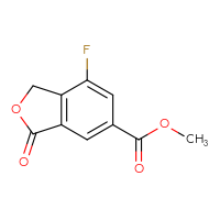 Chemical structure of methyl 7-fluoro-3-oxo-1,3-dihydro-2-benzofuran-5-carboxylate - CSSB03554817712