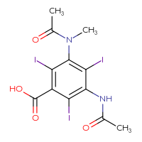 Chemical structure of 3-acetamido-2,4,6-triiodo-5-(N-methylacetamido)benzoic acid - CSSB00000065897