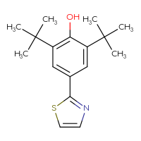 Chemical structure of 2,6-di-tert-butyl-4-(1,3-thiazol-2-yl)phenol - CSSB06582749039
