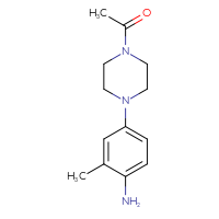 Chemical structure of 1-[4-(4-amino-3-methylphenyl)piperazin-1-yl]ethan-1-one - CSSB00000439355
