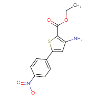 Chemical structure of ethyl 3-amino-5-(4-nitrophenyl)thiophene-2-carboxylate - CSSB00025741528