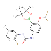 Chemical structure of 1-[4-(difluoromethoxy)-3-(4,4,5,5-tetramethyl-1,3,2-dioxaborolan-2-yl)phenyl]-3-(2-fluoro-5-methylphenyl)urea - CSSB21332140746