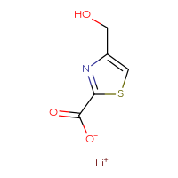 Chemical structure of lithium(1+) 4-(hydroxymethyl)-1,3-thiazole-2-carboxylate - CSSB14901603420