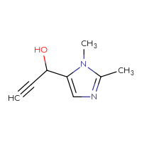 Chemical structure of 1-(1,2-dimethyl-1H-imidazol-5-yl)prop-2-yn-1-ol - CSSB00020401935