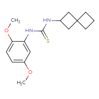 Chemical structure of 1-(2,5-dimethoxyphenyl)-3-{spiro[3.3]heptan-2-yl}thiourea - CSSB02064503599