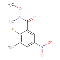 Chemical structure of 2-fluoro-N-methoxy-N,3-dimethyl-5-nitrobenzamide - CSSB00004680973
