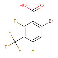 Chemical structure of 6-bromo-2,4-difluoro-3-(trifluoromethyl)benzoic acid - CSSB00160490861