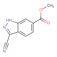 Chemical structure of methyl 3-cyano-1H-indazole-6-carboxylate - CSSB00010886325