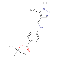 Chemical structure of tert-butyl 4-{[(1,5-dimethyl-1H-pyrazol-4-yl)methyl]amino}benzoate - CSSB02278407420