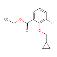 Chemical structure of ethyl 3-chloro-2-(cyclopropylmethoxy)benzoate - CSSB00133533117