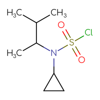 Chemical structure of N-cyclopropyl-N-(3-methylbutan-2-yl)sulfamoyl chloride - CSSB06256270276