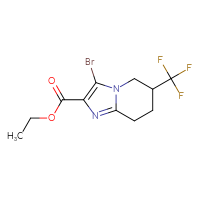 Chemical structure of ethyl 3-bromo-6-(trifluoromethyl)-5H,6H,7H,8H-imidazo[1,2-a]pyridine-2-carboxylate - CSSB15121000161