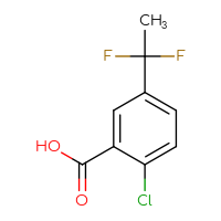 Chemical structure of 2-chloro-5-(1,1-difluoroethyl)benzoic acid - CSSB02129890812