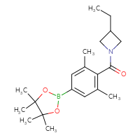 Chemical structure of 1-[2,6-dimethyl-4-(4,4,5,5-tetramethyl-1,3,2-dioxaborolan-2-yl)benzoyl]-3-ethylazetidine - CSSB21332847319