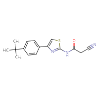 Chemical structure of N-[4-(4-tert-butylphenyl)-1,3-thiazol-2-yl]-2-cyanoacetamide - CSSB00000683376