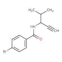 Chemical structure of 4-bromo-N-(4-methylpent-1-yn-3-yl)benzamide - CSSB00007377189